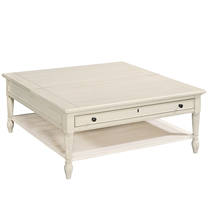 summer hill lift top wood coffee table in cotton white finish
