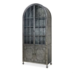 universal furniture remix display curio cabinet in bannister gray