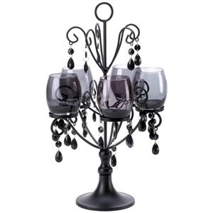 Zingz & Thingz Midnight Elegance 5 Candle Metal Candelabra in Black