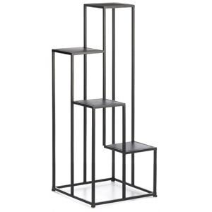 Zingz & Thingz 4 Tier Modern Metal Plant Stand in Black