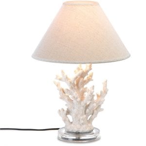 zingz & thingz glass coral table lamp in cream