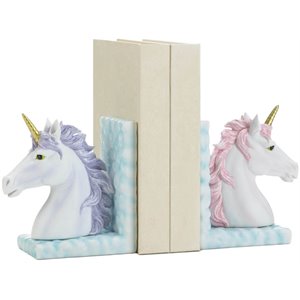 zingz & thingz multicolored plastic magical unicorn bookends