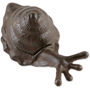 zingz & thingz secure cast iron garden snail secret key holder in brown