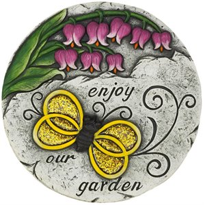 zingz & thingz multicolored enjoy our garden stepping stone