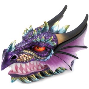 zingz & thingz plastic dragon head treasure box in purple