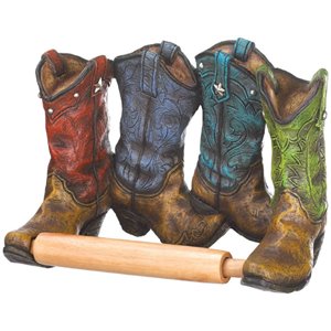 zingz & thingz multicolored cowboy boots toilet paper holder
