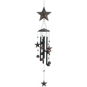 zingz & thingz 34 bronze stars metal wind chimes in copper and black