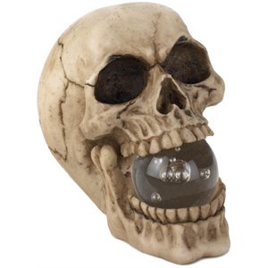 zingz & thingz multicolored plastic human skull with light-up crystal orb