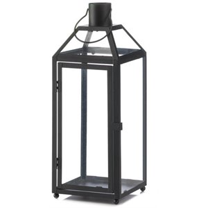 zingz & thingz midtown glass lantern in black