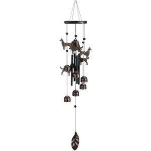 zingz & thingz 26 bronze dogs metal wind chimes in copper and black