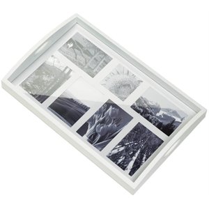 Zingz & Thingz Glass Photo Frame Serving Tray in White