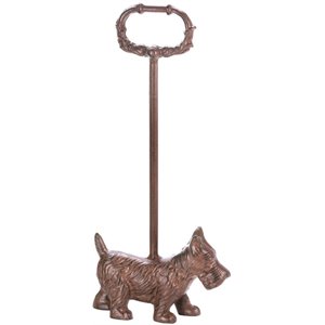 zingz & thingz cast iron doggy door stopper with handle in brown