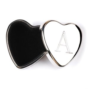 zingz & thingz metal monogram heart keepsake box in silver