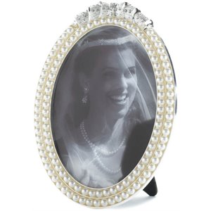 zingz & thingz strands of pearl glass photo frame in pearl