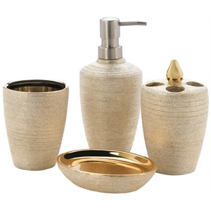 zingz & thingz 3 piece shimmer ceramic bath accessory set