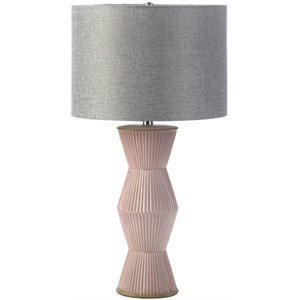 Zingz & Thingz Nikki Chu Gable Ridges Ceramic Table Lamp in Pink