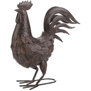 zingz & thingz metal rooster decoration in brown