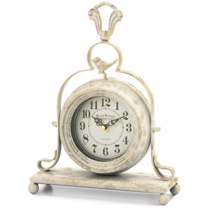 zingz & thingz vintage glass tabletop clock in cream