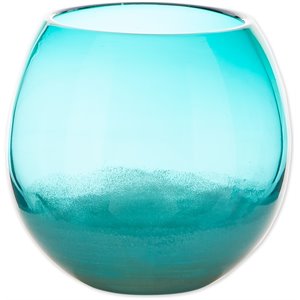 zingz & thingz glass fish bowl vase in aqua
