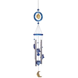 zingz & thingz celestial metal wind chimes in blue and silver