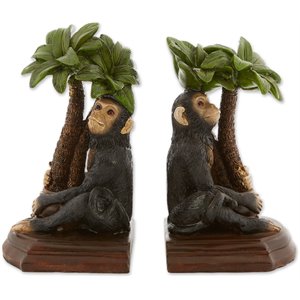 zingz & thingz multicolored plastic monkey bookends