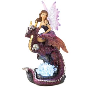 Zingz & Thingz Multicolored Plastic Fairy Dragon Figurine With Light-Up Crystals