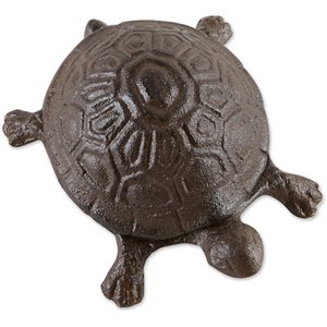 zingz & thingz secure cast iron turtle secret key holder in brown