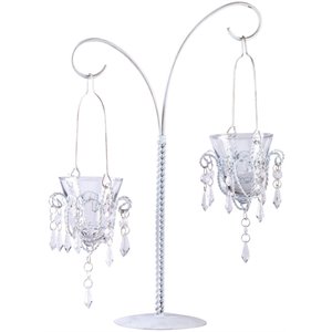 Zingz & Thingz Mini Candle Chandelier Votive Stand in White