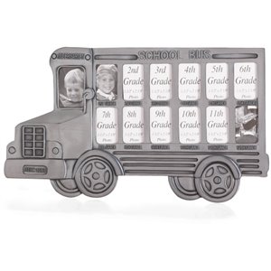 Zingz & Thingz School Bus Glass Photo Frame in Silver