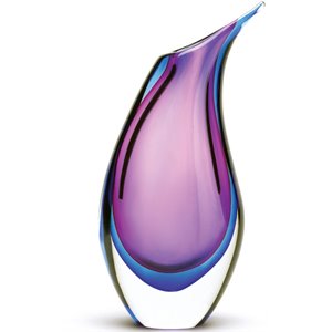 Zingz & Thingz Duo Tone Modern Glass Vase in Purple and Blue