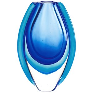 Zingz & Thingz Art Glass Vase in Azure Blue