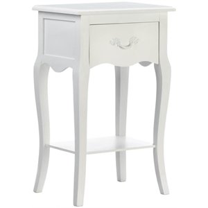 zingz & thingz country loft wooden accent table in white