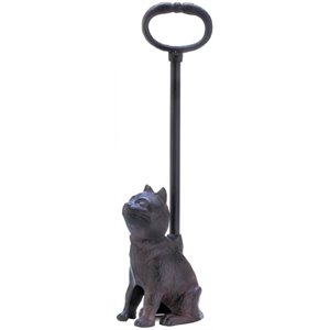 zingz & thingz cast iron cat door stopper with handle in brown