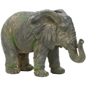 zingz & thingz weathered ceramic elephant statue in gray