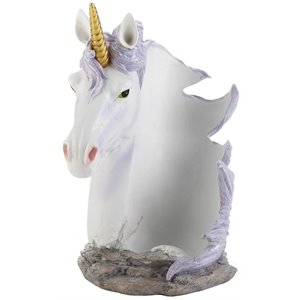 zingz & thingz plastic unicorn mane wine bottle holder in white and lavender