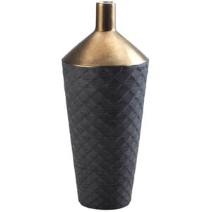 zingz & thingz nikki chu lucca ceramic porcelain vase in black and gold
