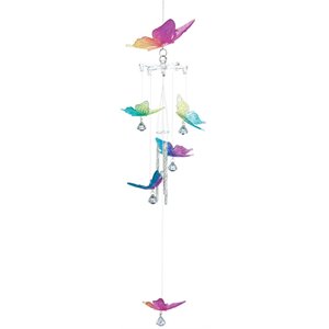 zingz & thingz multicolored rainbow butterfly metal wind chimes