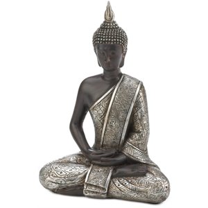 zingz & thingz plastic small sitting buddha in silver