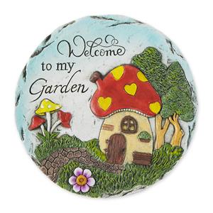 Multi-Color Welcome To My Garden Stepping Stone 9.75x1 and weighs 3.3 pounds