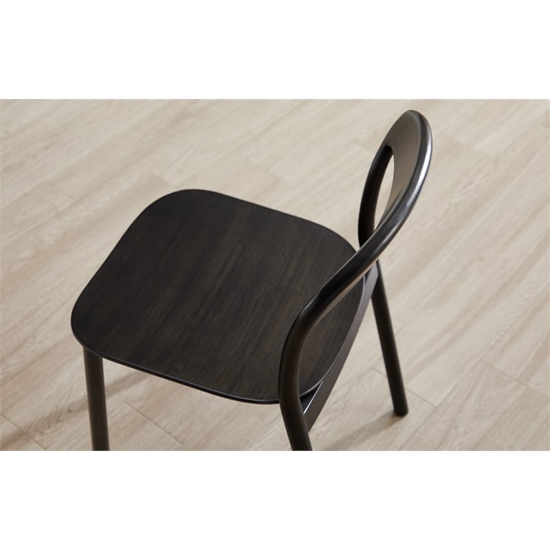 Bamax Layla Chair Bamboo seat in Charcoal