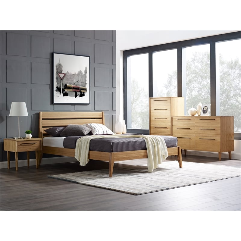 Bamax Tristan Queen Platform Bed in Golden
