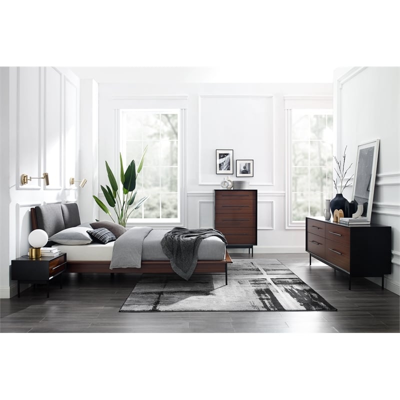 Bamax Landon 4 Drawer Double Dresser in Crimson