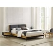 Bamax Spencer King Platform Bed with Fabric in Sand