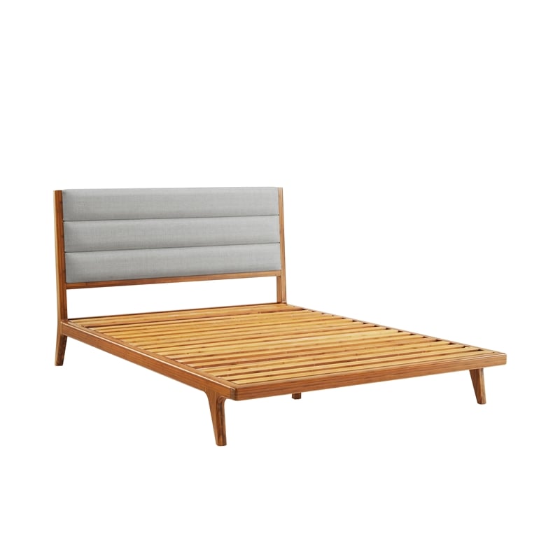 Bamax Dante Upholstered King Platform Bed in Copper