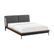 Bamax Landon Queen Platform Bed with Fabric in Crimson