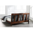 Bamax Landon Queen Platform Bed with Fabric in Crimson