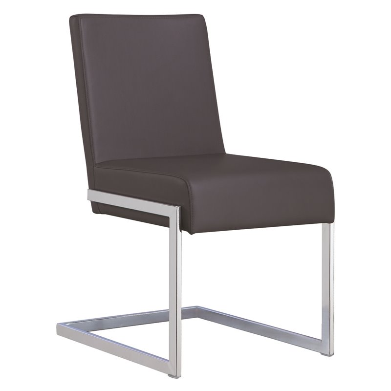Casabianca Furniture Modern Fontana Faux Leather Dining Chair in Gray