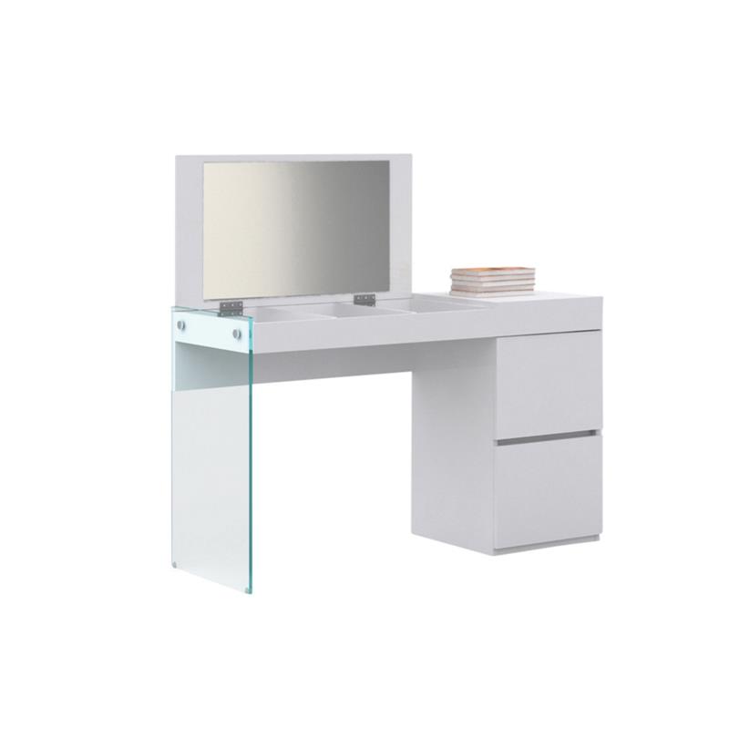 Casabianca Furniture Modern Il Vetro Engineered Wood Vanity in White