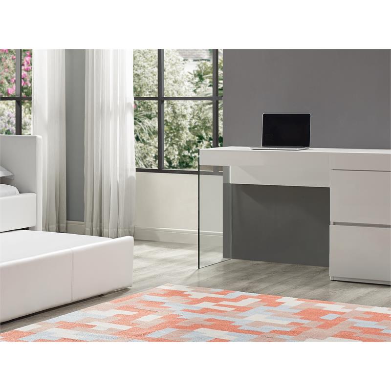 Casabianca Furniture Modern Il Vetro Engineered Wood Vanity in White
