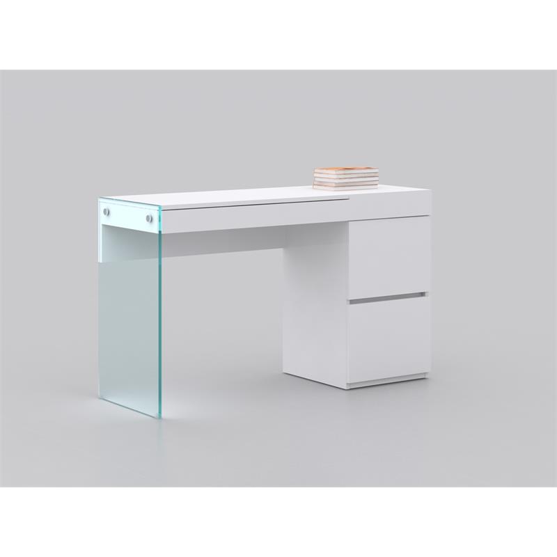Casabianca Furniture Modern Il Vetro Engineered Wood Vanity in White